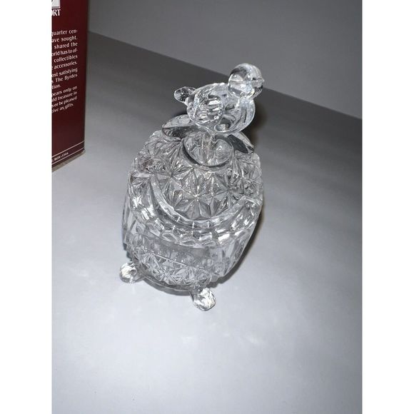 1985 Hofbauer Crystal Byrdes Collection Mini 2 pc Egg Shaped Trinket Box w/Feet - Picture 4 of 4